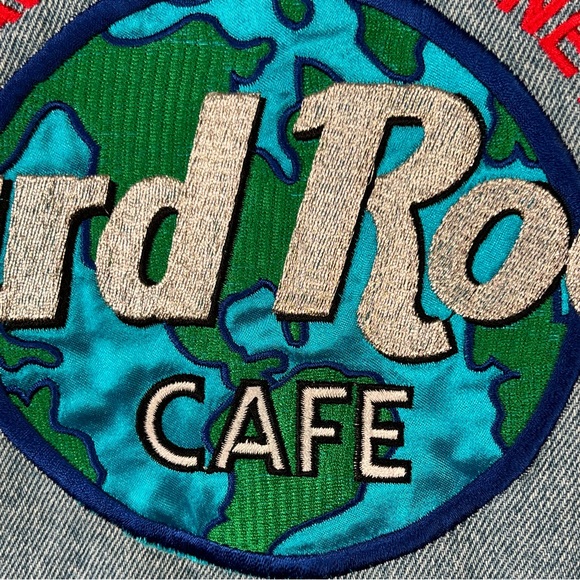 Hard Rock Cafe Save The Planet Montreal Denim Jean Trucker’s Jacket Men’s Small - Picture 4 of 15